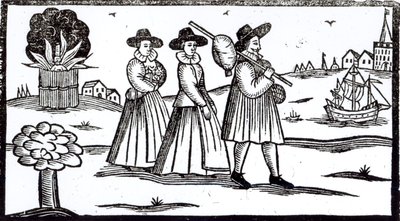 Pilgrims departing for the New World by English School